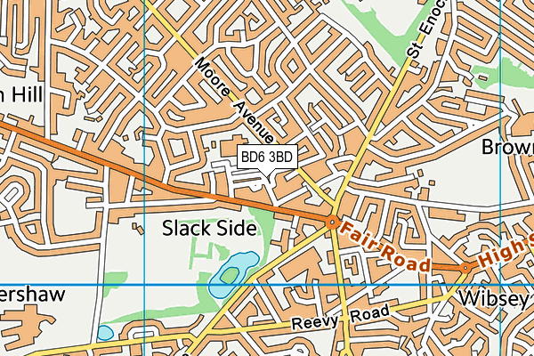 BD6 3BD map - OS VectorMap District (Ordnance Survey)