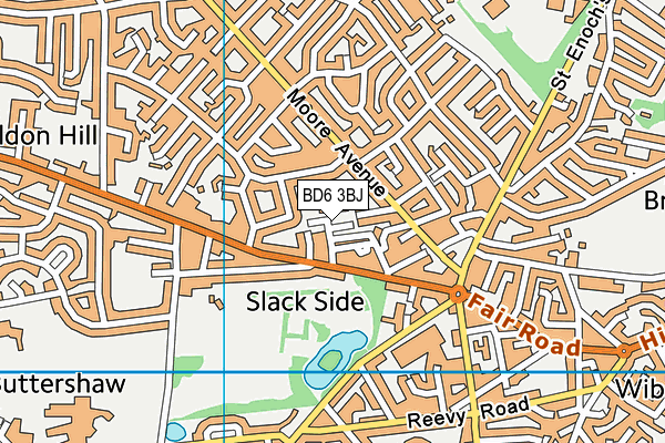 BD6 3BJ map - OS VectorMap District (Ordnance Survey)