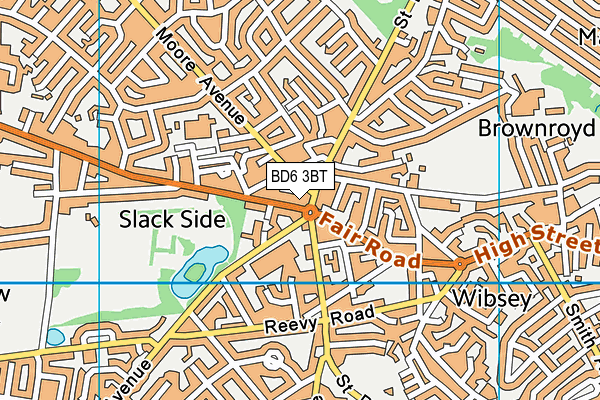 BD6 3BT map - OS VectorMap District (Ordnance Survey)