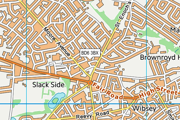 BD6 3BX map - OS VectorMap District (Ordnance Survey)