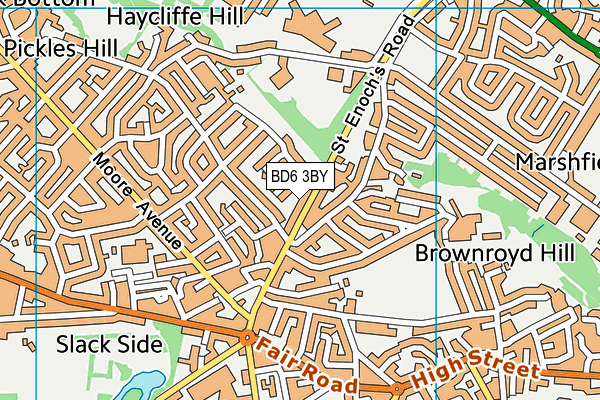 BD6 3BY map - OS VectorMap District (Ordnance Survey)