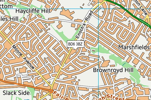 BD6 3BZ map - OS VectorMap District (Ordnance Survey)