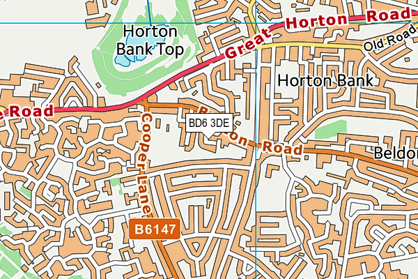 BD6 3DE map - OS VectorMap District (Ordnance Survey)