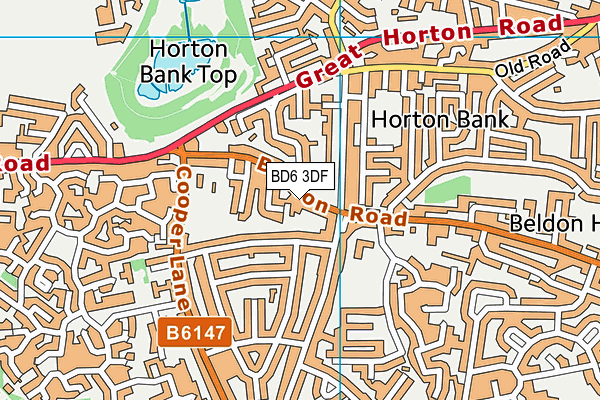 BD6 3DF map - OS VectorMap District (Ordnance Survey)