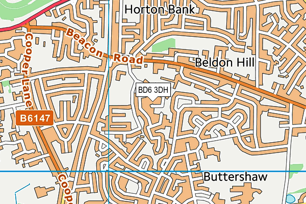 BD6 3DH map - OS VectorMap District (Ordnance Survey)