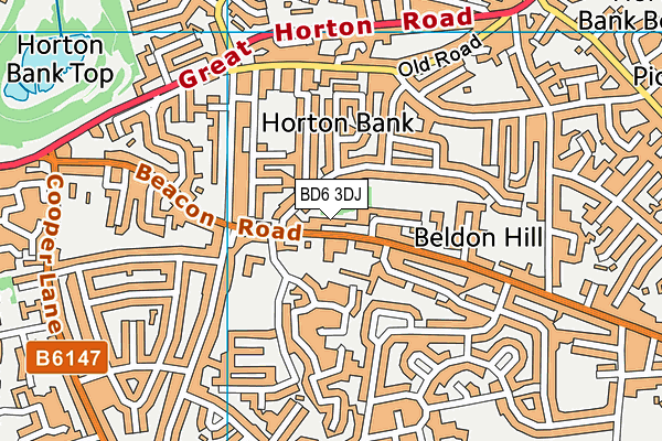 BD6 3DJ map - OS VectorMap District (Ordnance Survey)