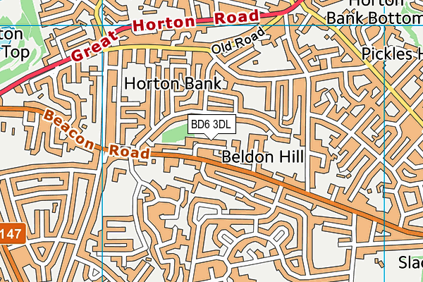 BD6 3DL map - OS VectorMap District (Ordnance Survey)