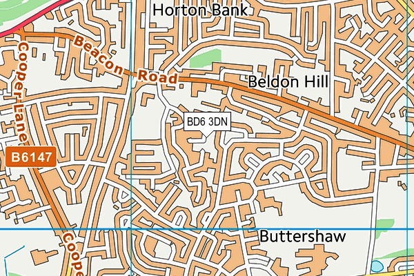 BD6 3DN map - OS VectorMap District (Ordnance Survey)