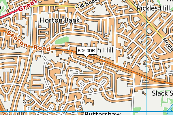 BD6 3DR map - OS VectorMap District (Ordnance Survey)