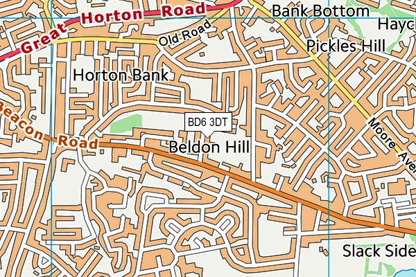 BD6 3DT map - OS VectorMap District (Ordnance Survey)