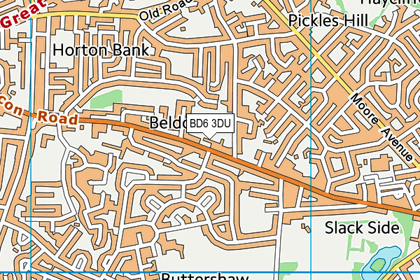 BD6 3DU map - OS VectorMap District (Ordnance Survey)