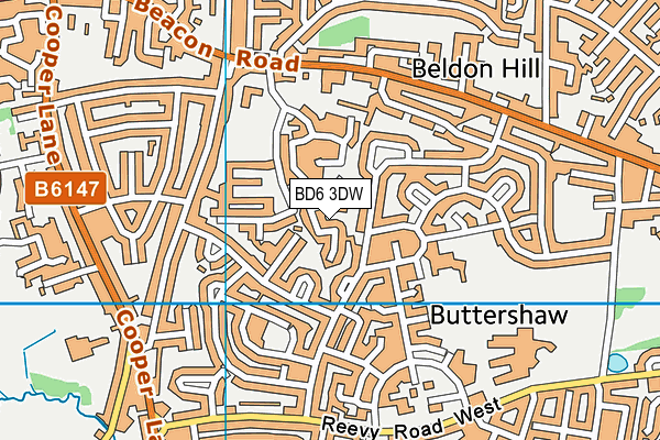 BD6 3DW map - OS VectorMap District (Ordnance Survey)