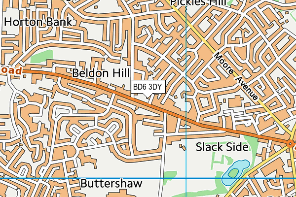 BD6 3DY map - OS VectorMap District (Ordnance Survey)