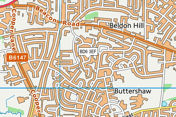 BD6 3EF map - OS VectorMap District (Ordnance Survey)
