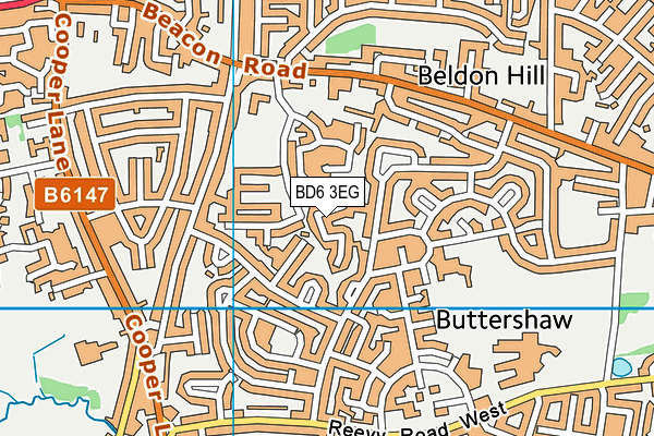 BD6 3EG map - OS VectorMap District (Ordnance Survey)