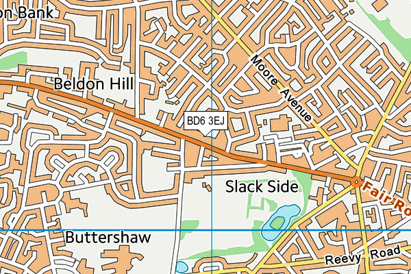 BD6 3EJ map - OS VectorMap District (Ordnance Survey)