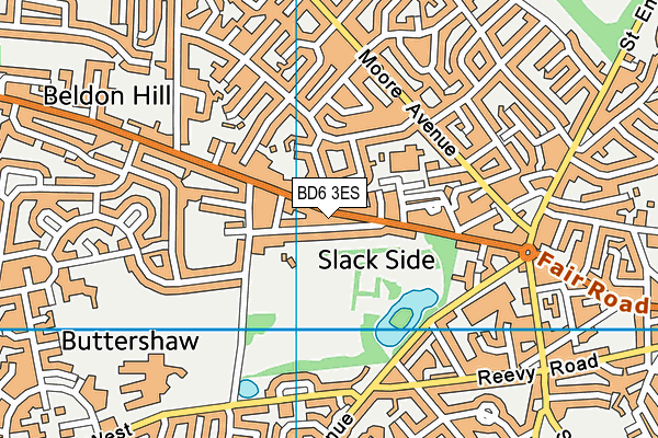 BD6 3ES map - OS VectorMap District (Ordnance Survey)