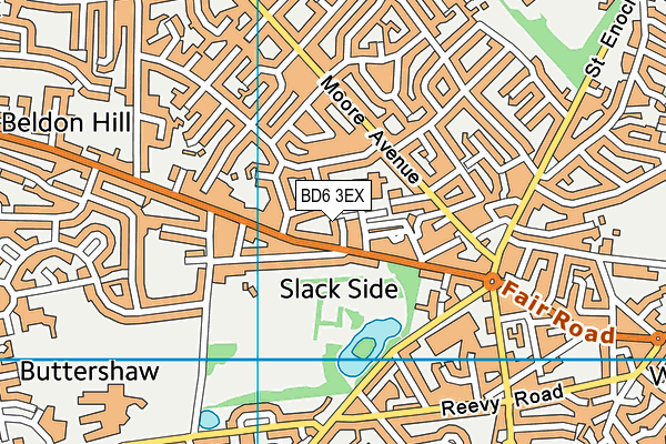 BD6 3EX map - OS VectorMap District (Ordnance Survey)