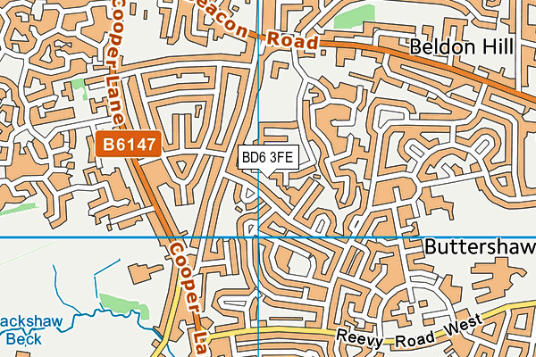BD6 3FE map - OS VectorMap District (Ordnance Survey)
