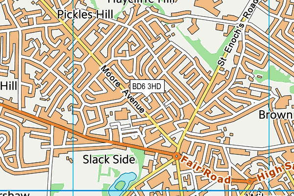 BD6 3HD map - OS VectorMap District (Ordnance Survey)