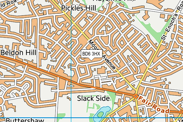 BD6 3HX map - OS VectorMap District (Ordnance Survey)