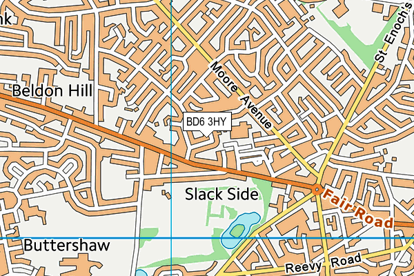 BD6 3HY map - OS VectorMap District (Ordnance Survey)