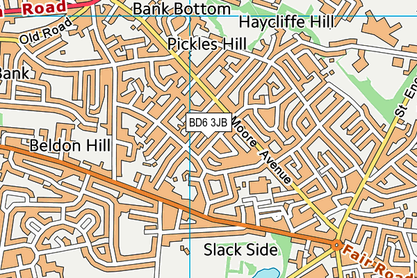 BD6 3JB map - OS VectorMap District (Ordnance Survey)