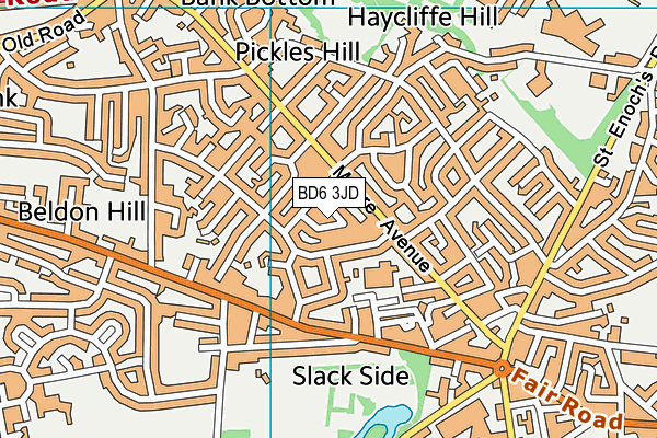 BD6 3JD map - OS VectorMap District (Ordnance Survey)