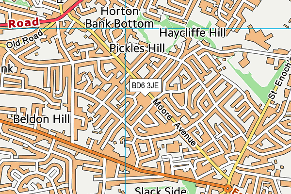 BD6 3JE map - OS VectorMap District (Ordnance Survey)