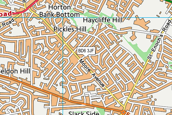 BD6 3JF map - OS VectorMap District (Ordnance Survey)