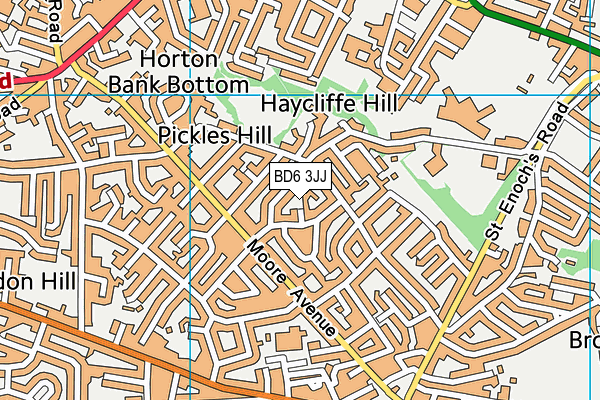 BD6 3JJ map - OS VectorMap District (Ordnance Survey)