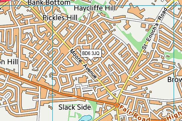 BD6 3JQ map - OS VectorMap District (Ordnance Survey)