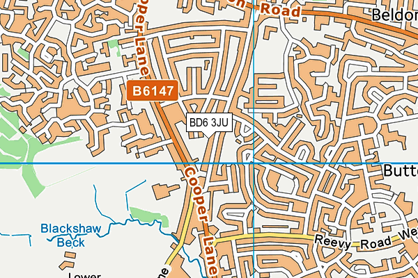 BD6 3JU map - OS VectorMap District (Ordnance Survey)