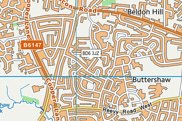 BD6 3JZ map - OS VectorMap District (Ordnance Survey)