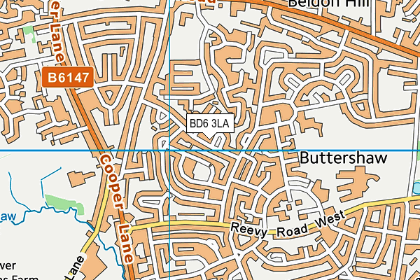 BD6 3LA map - OS VectorMap District (Ordnance Survey)