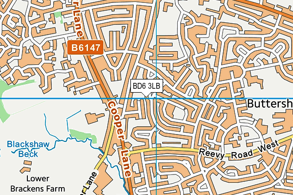 BD6 3LB map - OS VectorMap District (Ordnance Survey)