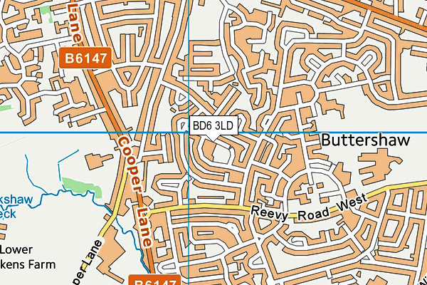 BD6 3LD map - OS VectorMap District (Ordnance Survey)