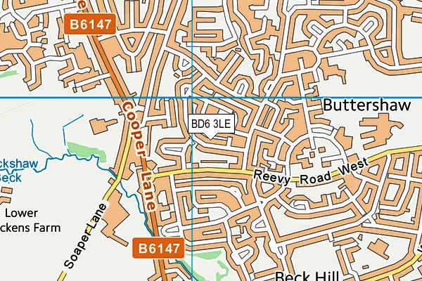 BD6 3LE map - OS VectorMap District (Ordnance Survey)