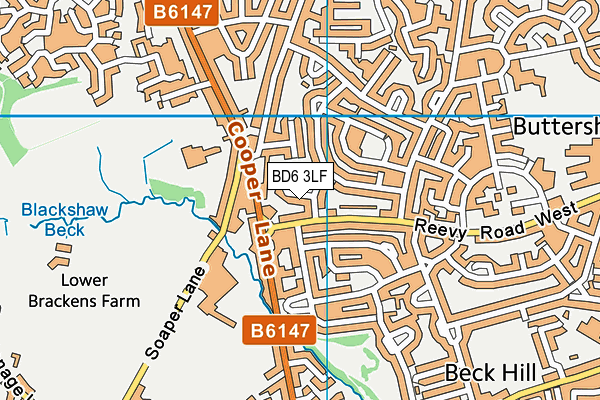 BD6 3LF map - OS VectorMap District (Ordnance Survey)