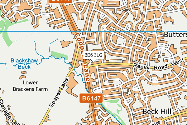 BD6 3LG map - OS VectorMap District (Ordnance Survey)