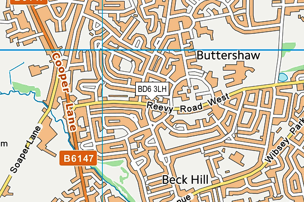 BD6 3LH map - OS VectorMap District (Ordnance Survey)