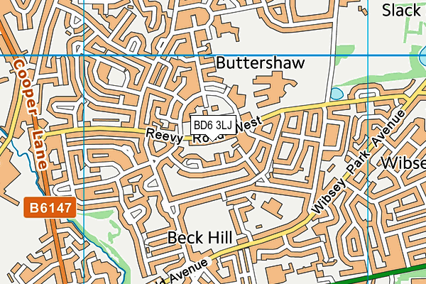 BD6 3LJ map - OS VectorMap District (Ordnance Survey)