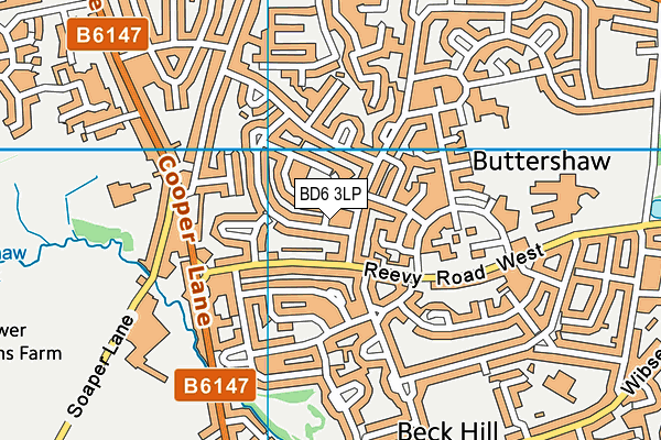 BD6 3LP map - OS VectorMap District (Ordnance Survey)