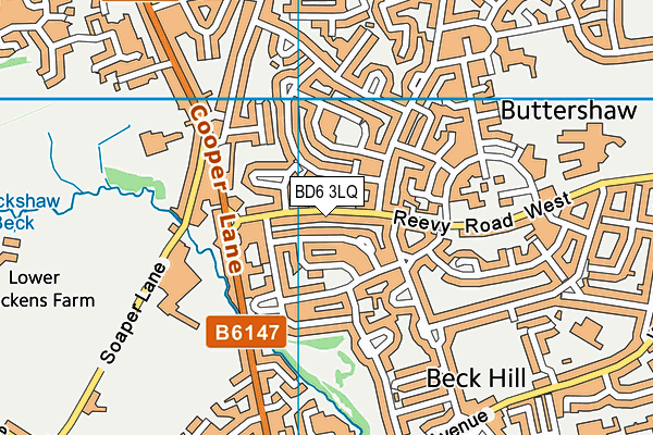 BD6 3LQ map - OS VectorMap District (Ordnance Survey)