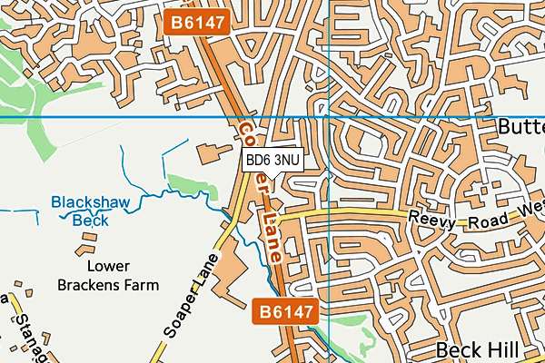 BD6 3NU map - OS VectorMap District (Ordnance Survey)