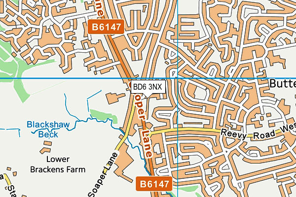 BD6 3NX map - OS VectorMap District (Ordnance Survey)