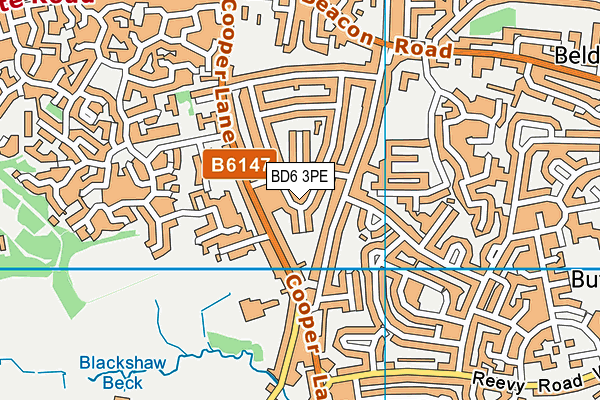 BD6 3PE map - OS VectorMap District (Ordnance Survey)
