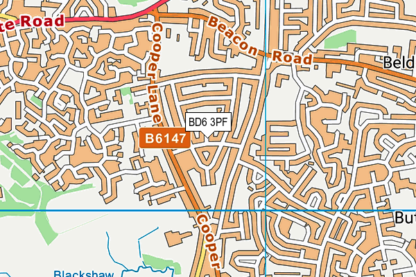 BD6 3PF map - OS VectorMap District (Ordnance Survey)