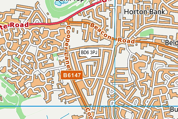 BD6 3PJ map - OS VectorMap District (Ordnance Survey)