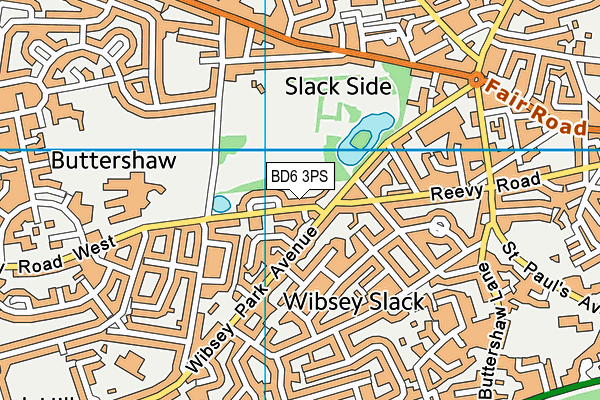 BD6 3PS map - OS VectorMap District (Ordnance Survey)